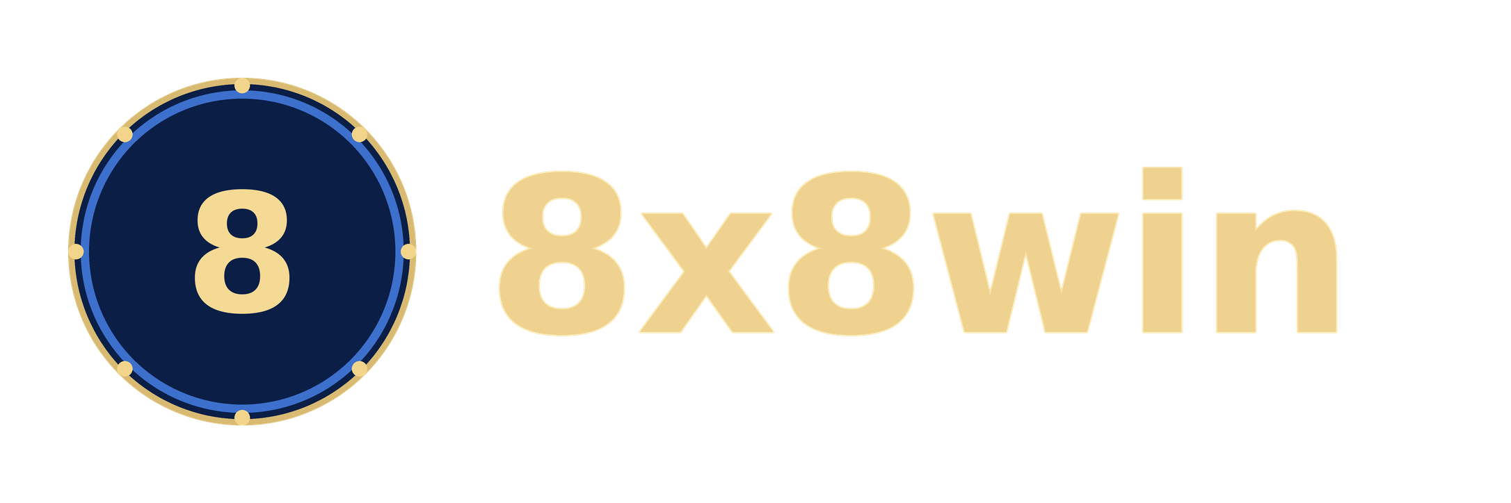 โลโก้ 8x8win สีน้ำเงินทอง